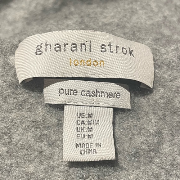 Gharani Strok London grey cashmere open front long sleeve crop cardigan medium - Picture 10 of 10